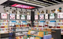 Beauty Shelves Cosmetics Showcases Wrong Placement of Cosmetics Store Shelves