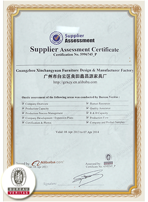 Supplier Assessment Certificate