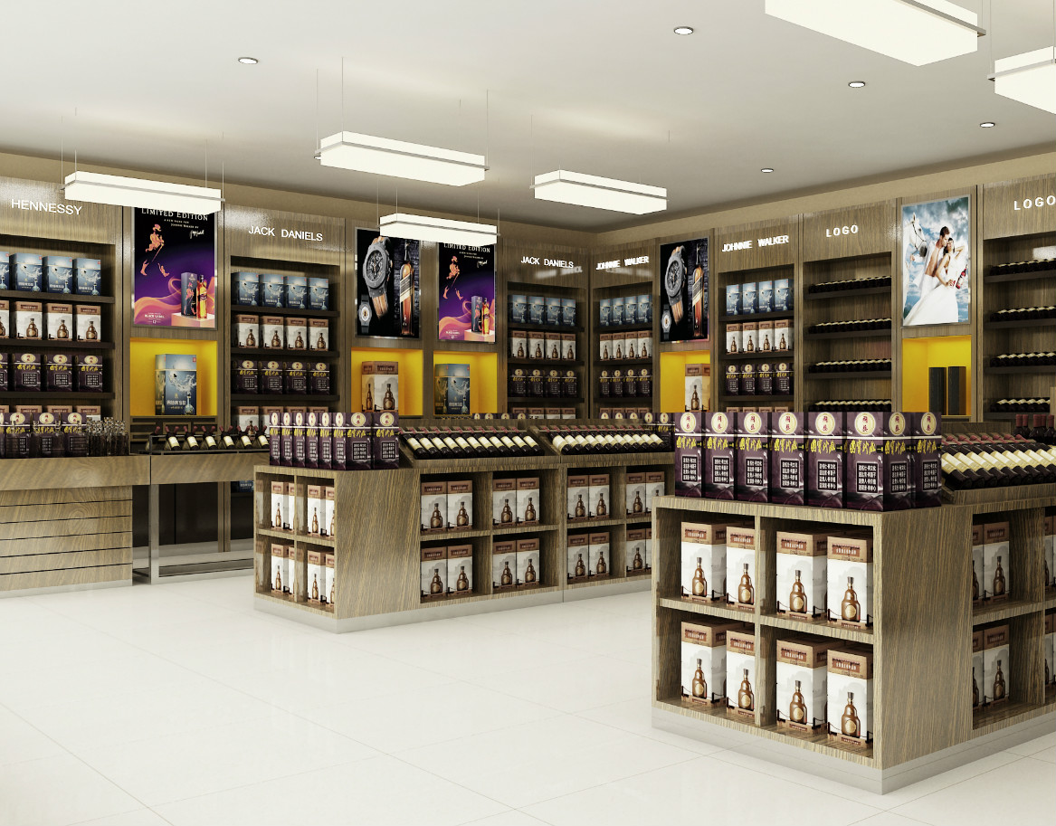 Wooden Wine Display for Shopping Mall Wine Showcase Funroadisplay