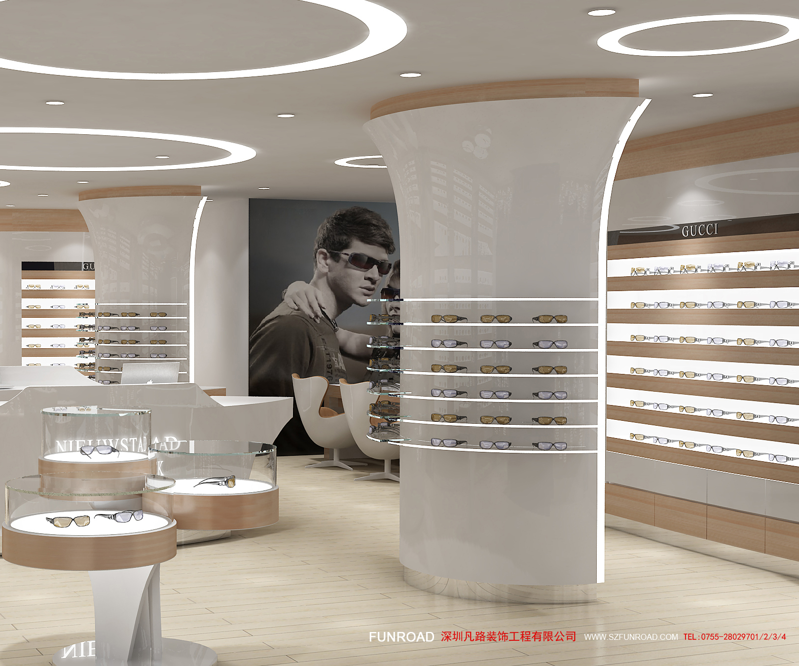 optical frame displays, optical shop design display showcase, optical