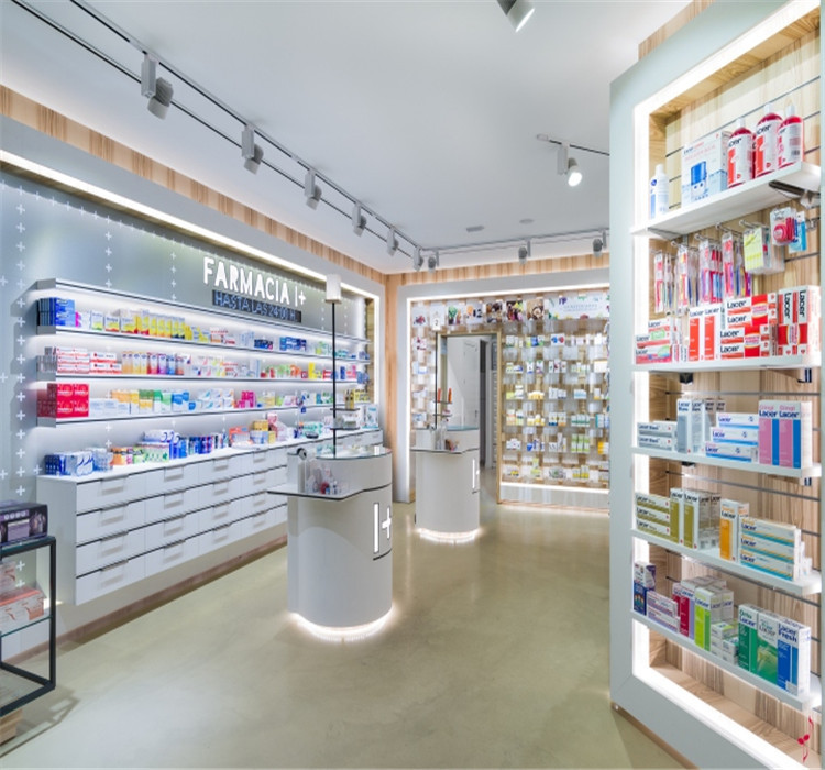 pharmacy shelving drugstore creative store display fixtures