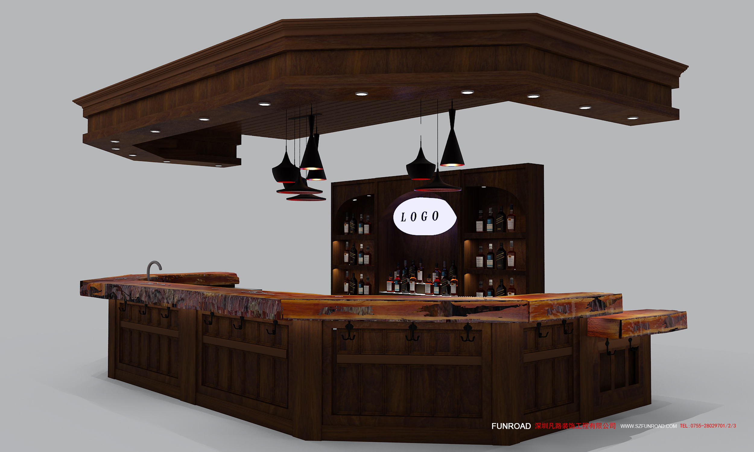 Wine Reveal Ark with Reception Counter for Bar Decor Funroadisplay