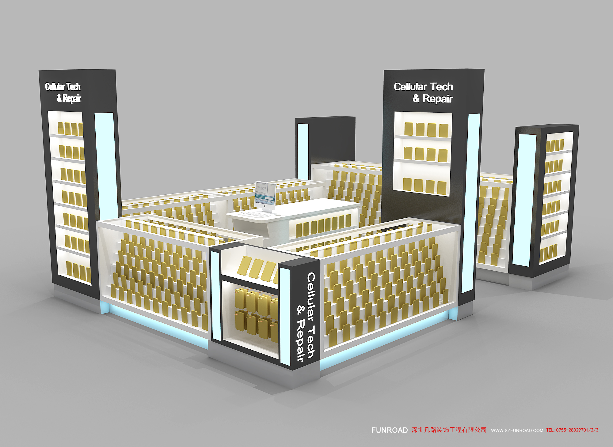 Busbar Mobile Phones Rack SZFR-PN03 Hot Sale Custom Mobile Phone Display Rack Cell Phone Kiosk ...