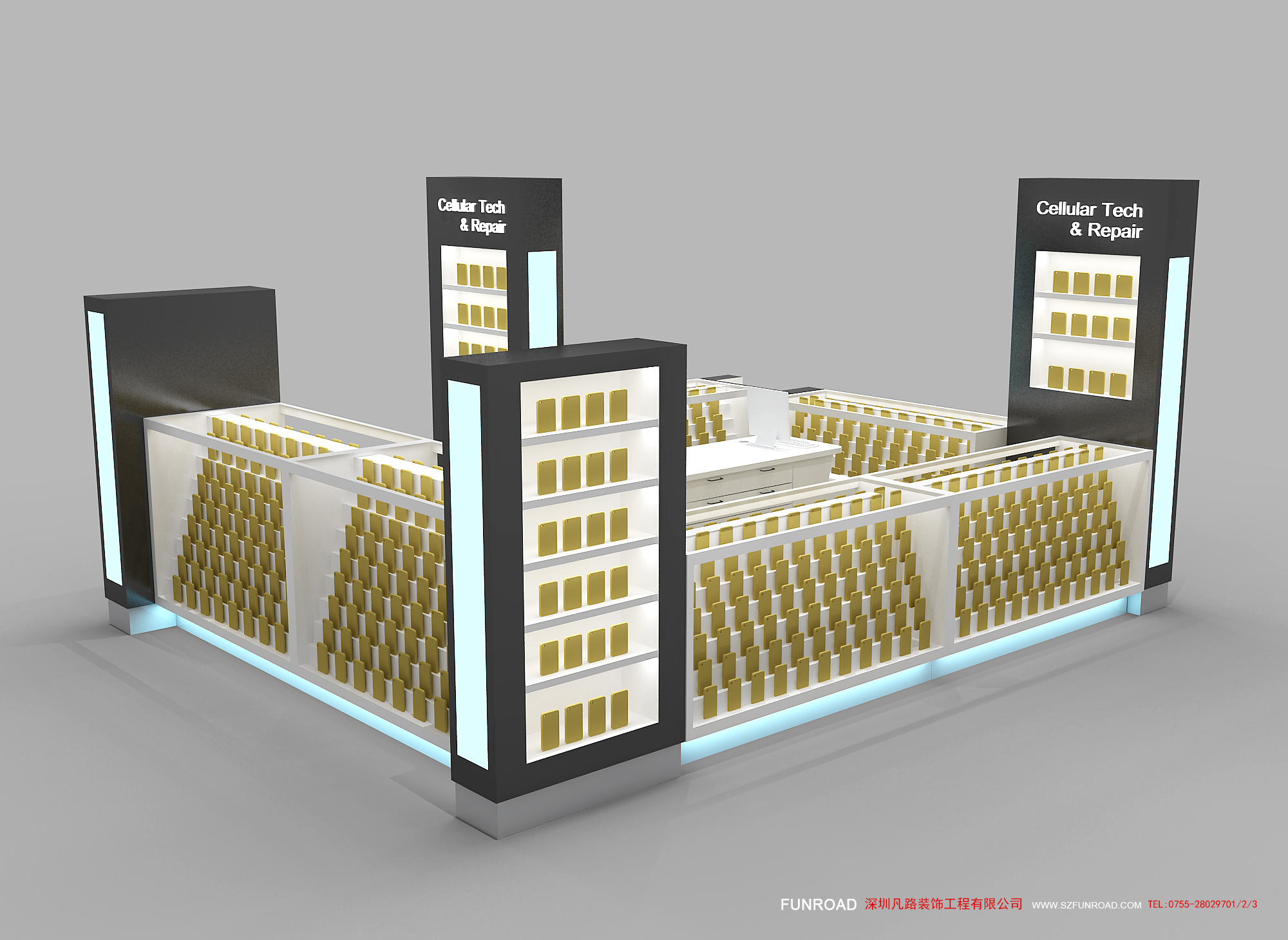 Smartphone Display Rack SZFR-PN03 Hot Sale Custom Mobile Phone Display Rack Cell Phone Kiosk ...
