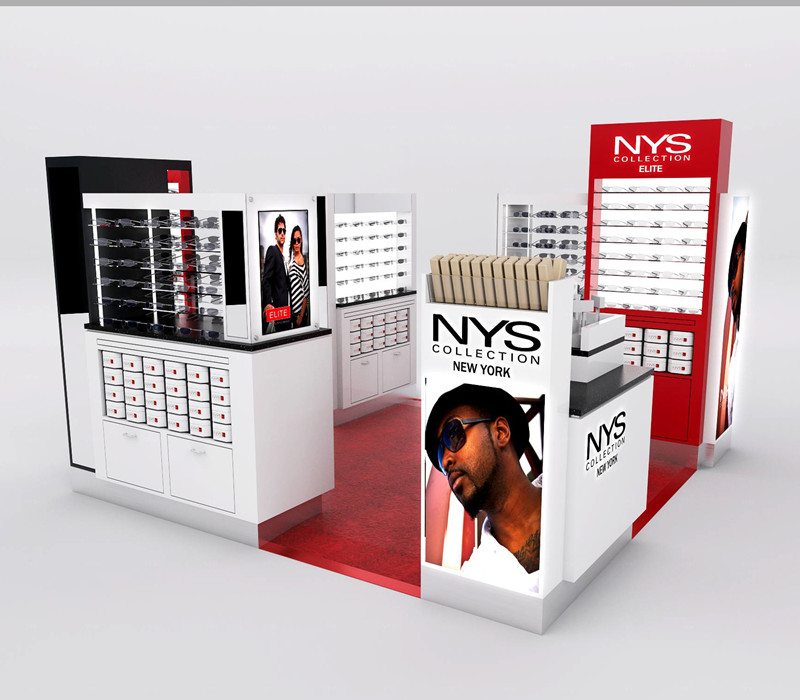 Eyewear Optical Kiosk in Mall 3D Design for Optical Sunglasses Shop