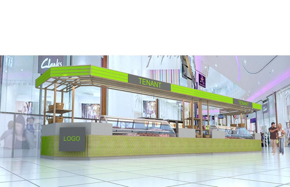 Food and Beverage Display Kiosk Food Kiosk Display for Shop Mall