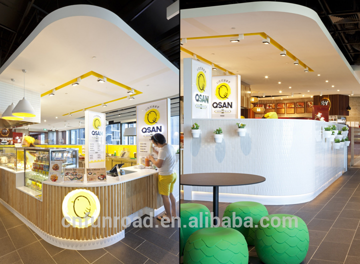 Retail Custom Fast Food Display Showcase with LED Light Funroadisplay