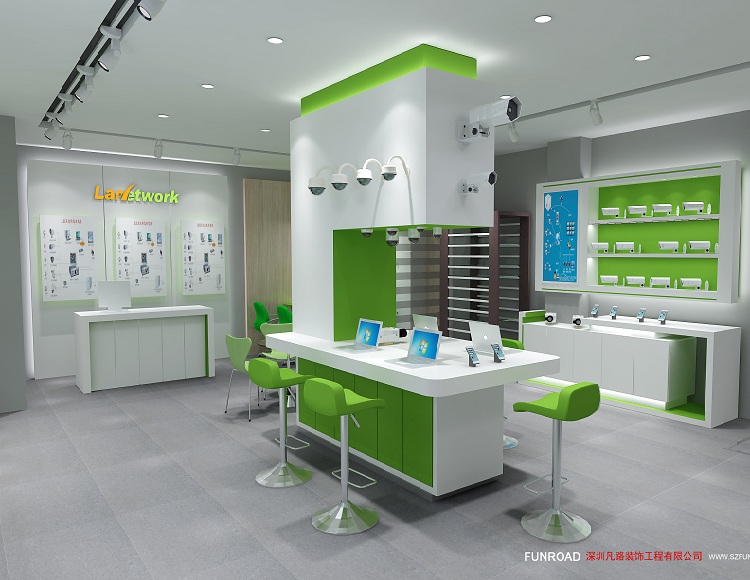 Attractive Cellphone Display Showcase CCTV Store Interior Decoration