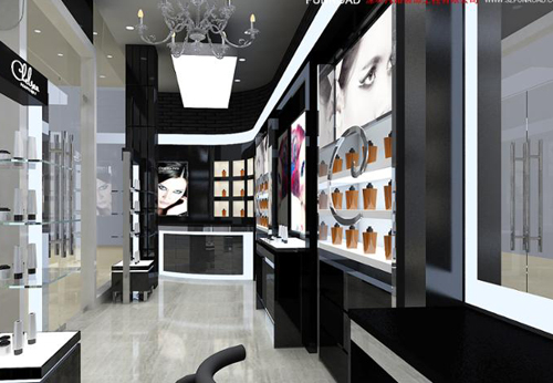 Black Design Cosmetic Showcase Counter for Beauty Shop Decor ...