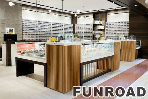 Wooden Sunglasses Display Counter for Optical Store Design