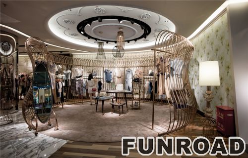 Fashion Clothing Showcase with LED Light for Clothing Store Decor