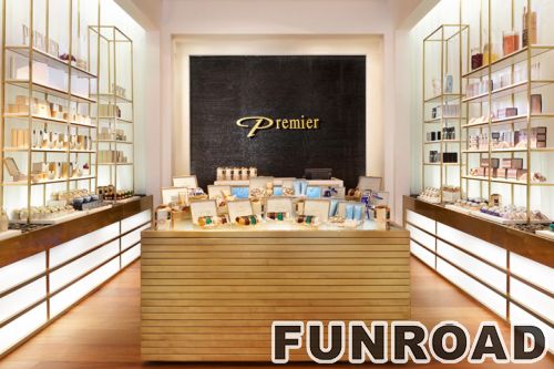 Wooden Display Showcase for Shopping Mall Perfume Display