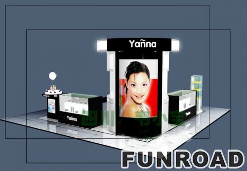 Wooden Cosmetic Kiosk for Shopping Mall Design