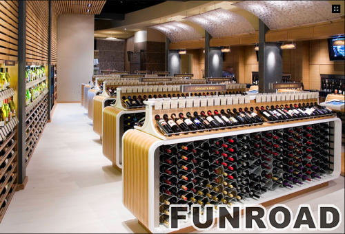 Customized Wooden Display Showcase for Wine Store Design
