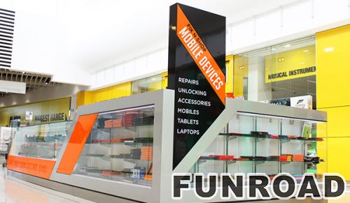 Open style shopping mall cell phone retail kiosk design