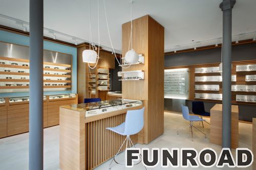 Brand Store Interior Design with Wood Display Showcase