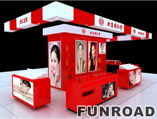 Customized Acrylic Cosmetic Kiosk for Retail Shop