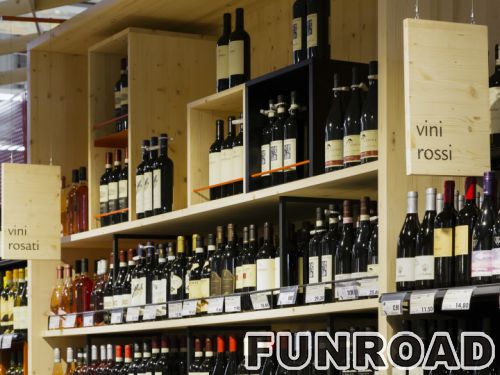 Modern wine retail shop interior design with wine bar wooden commercial furnitures