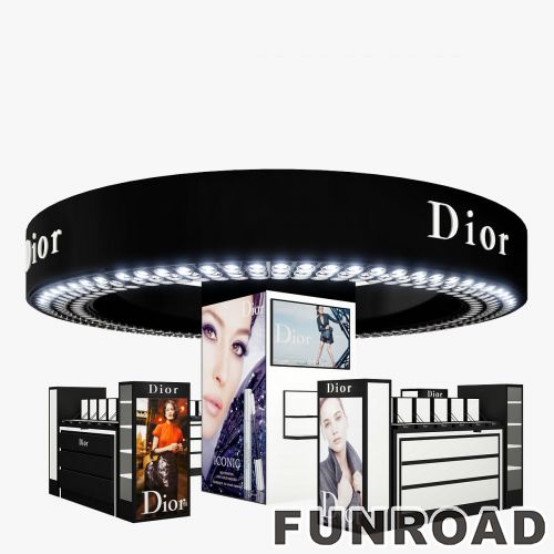 High Quality New Wooden Cosmetic Display Kiosk for Makeup Store Decor