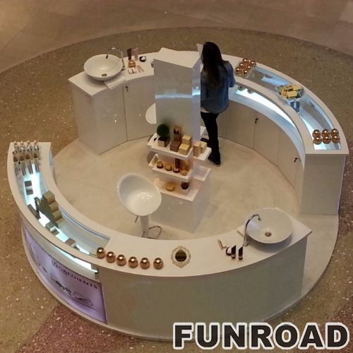 Retail Round Cosmetic Display Counter for Makeup Store Decor
