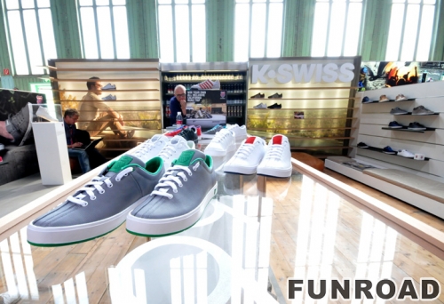 Unique sport shoes booth design and sneaker popup shop counter design