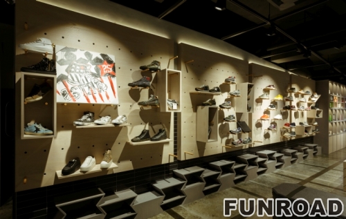 Stylish Wooden Display Rack for Brand Shoes Store Furniture