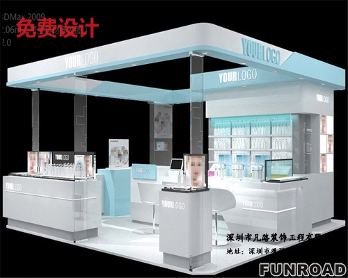 Custom cosmetics display cabinet wood paint color makeup display cabinet