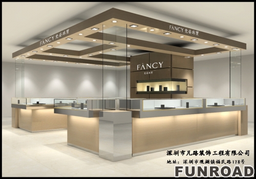 For Jewelry Brand Store Display Counter with Glass Cabinet