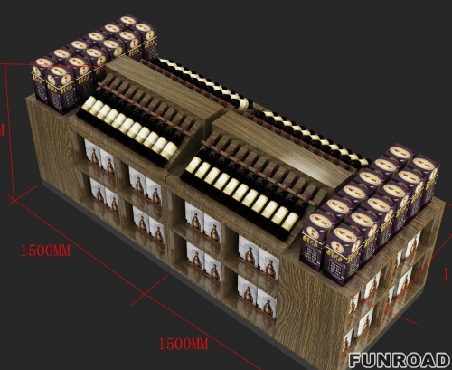 Modern bespoke wine store used wooden wine display rack and wine display cabinet