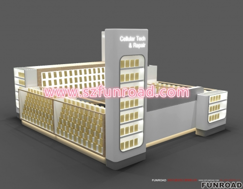 American mall approved cell phone accessories kiosk with mobile phone repair counter