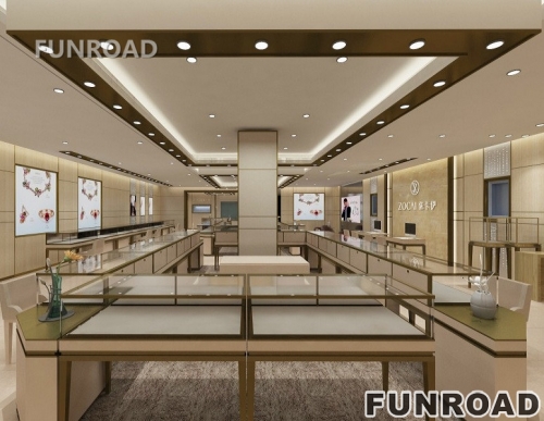 Luxury Store Wooden Showcase Counter for Jewelry Display