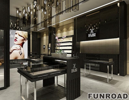 custom display showcase for jewelry store design