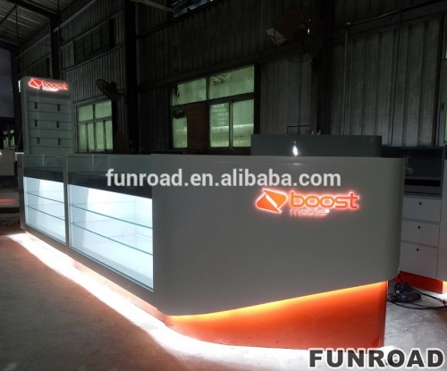 Fashion shopping mall steel baking paint mobile phone kiosk