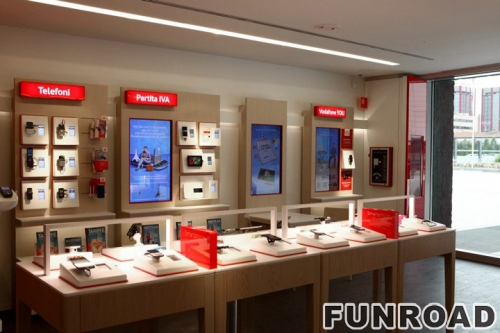 Wooden iPhone Display Showcase for Flagship Store Decor