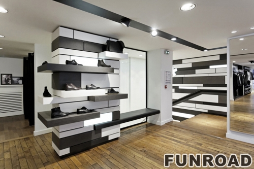 Black Style Shoes Display Rack for Brand Shoes Store Design