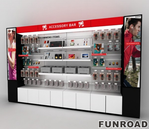Wall-mounted Electronic Display Showcase for Cell Phone Retail Store