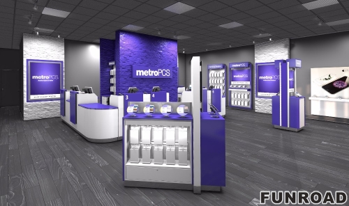 Purple Shopping Mall Cell Phone Display Showcase