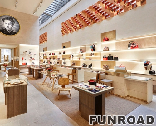 High end department store interior design handbag and cosmetics retail kiosk and clothing retail shop decoration