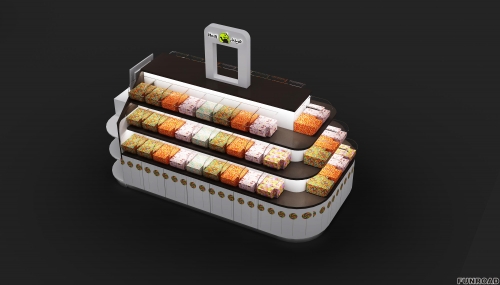 Candy kiosk design with acrylic box