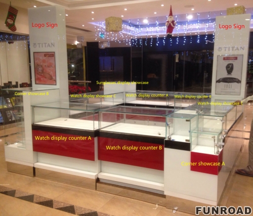 High Quality Watch Display Kiosk for Shopping Mall Decoration