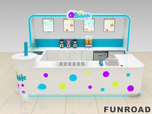 China factory shopping mall indoor bubble tea kiosk design 3D plan