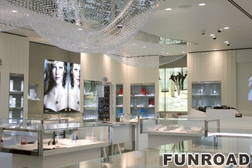 For Shopping Mall Jewelry Display Showcase with Glass Cabinet