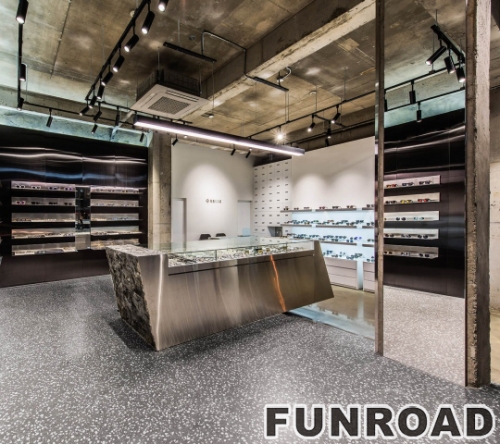 Retail Wood Display Showcase for Optical Store Design