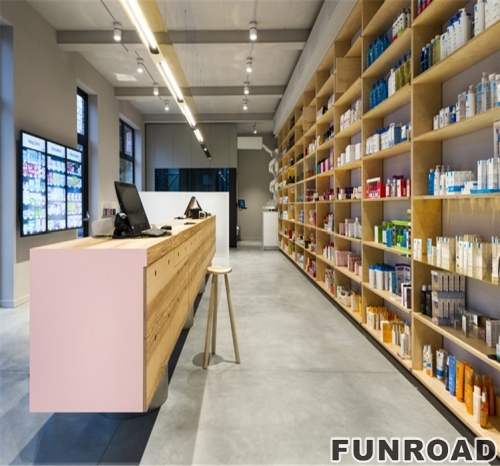 Wooden Pharmacy Display Showcase for Drug Store Furniture