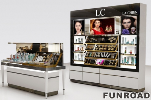 Wall-mounted Cosmetic Showcase Kiosk for Beauty Shop Decor