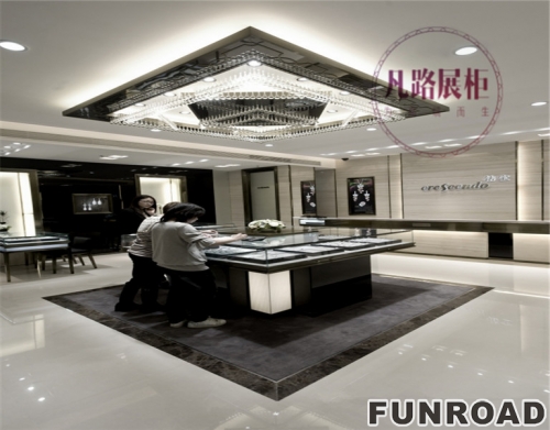 Dark glass jewelry display case, fan lu shenzhen display case specially customized display case