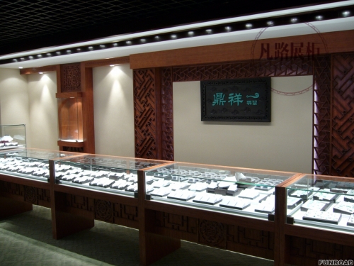 Customized high-end wooden jade display cabinet, fan lu 15 years of experience in display cabinet