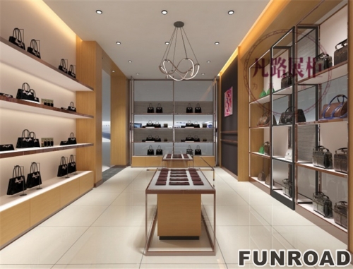 2018 Funroad customized deluxe jewelry display cabinet, bag display cabinet effect diagram