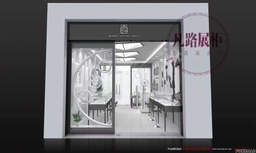 Jewelry display cabinet production find fan road display cabinet, on-site display effect