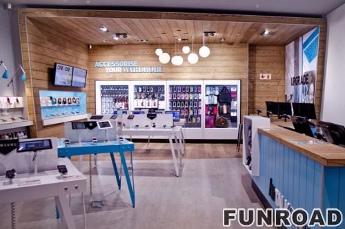 customized retail mobile phone store furniture design for mobile phone shop decoration for sale